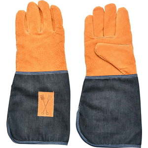 Modro-oranžové zahradnické rukavice s ochranou zápěstí Esschert Design Denim obraz