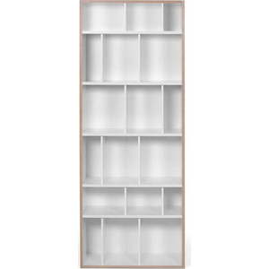 Bílá knihovna s hranou v dřevěném dekoru 72x188 cm Group - TemaHome obraz