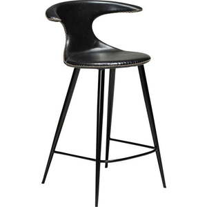 Černá barová židle z imitace kůže DAN–FORM Denmark Flair, výška 90 cm obraz