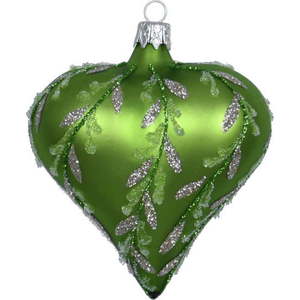 Sada 3 zelených skleněných vánočních ozdob Ego Dekor Heart obraz