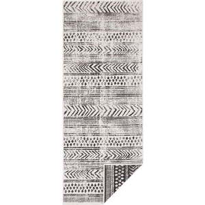 Černo-krémový venkovní koberec NORTHRUGS Biri, 80 x 250 cm obraz