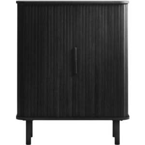 Černá skříňka v dekoru dubu s posuvnými dveřmi 113x90 cm Cavo – Unique Furniture obraz
