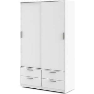 Bílá šatní skříň s posuvnými dveřmi 121x200 cm Line – Tvilum obraz