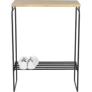 Konzolový stolek v černo-přírodní barvě s deskou z dubového dřeva 29x57 cm Clint – Spinder Design obraz