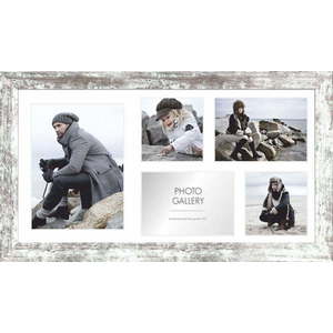 Šedo-bílý rámeček na 5 fotografií Styler Narvik, 51 x 27 cm obraz