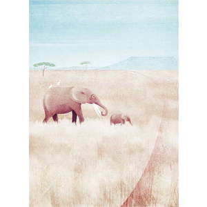 Plakát 30x40 cm Elephants - Travelposter obraz