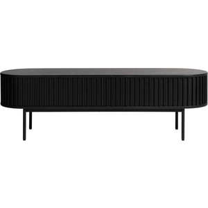 Černý TV stolek v dekoru dubu 48x160 cm Siena – Unique Furniture obraz