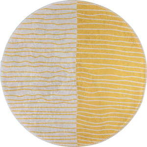 Pratelný kulatý koberec ve žluto-krémové barvě ø 80 cm Yuvarlak – Vitaus obraz