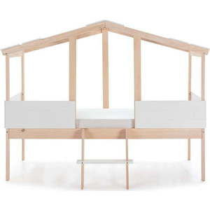 Bílá/v přírodní barvě domečková vyvýšená dětská postel 90x190 cm Parma – Marckeric obraz