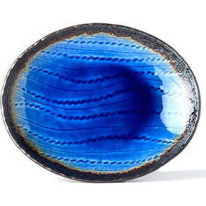 Modrý keramický oválný talíř MIJ Cobalt, 24 x 20 cm obraz