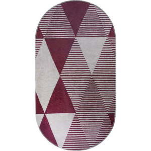 Vínový pratelný koberec 80x120 cm Oval – Vitaus obraz