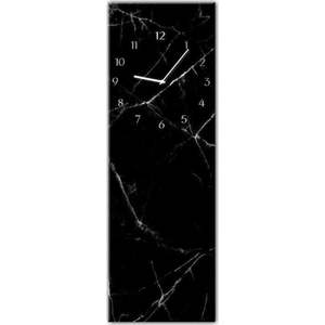 Nástěnné hodiny Styler Glassclock Black Marble, 20 x 60 cm obraz