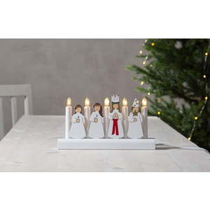 Bílý vánoční LED svícen Star Trading Julia, délka 28 cm obraz