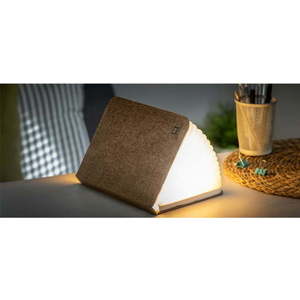 Tmavě hnědá velká LED stolní lampa ve tvaru knihy Gingko Booklight obraz