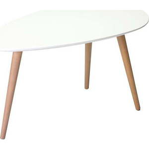Bílý konferenční stolek s nohami z bukového dřeva Furnhouse Fly, 75 x 43 cm obraz