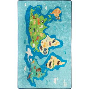Modrý dětský protiskluzový koberec Conceptum Hypnose Map, 140 x 190 cm obraz