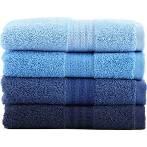 Sada 4 modrých bavlněných ručníků Foutastic Sky, 50 x 90 cm obraz