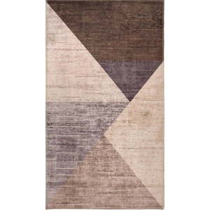 Hnědo-béžový pratelný koberec běhoun 200x80 cm - Vitaus obraz