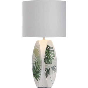 Bílo-zelená stolní lampa s textilním stínidlem (výška 59 cm) Palma – Candellux Lighting obraz