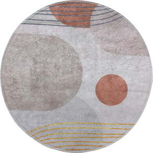 Pratelný kulatý koberec v oranžovo-krémové barvě ø 80 cm Yuvarlak – Vitaus obraz