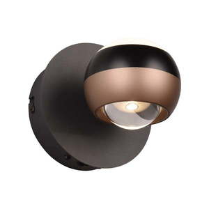 LED nástěnné svítidlo ø 10 cm v černo-měděné barvě Orbit – Trio Select obraz
