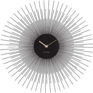 Černé nástěnné hodiny Karlsson Peony, ø 45 cm obraz