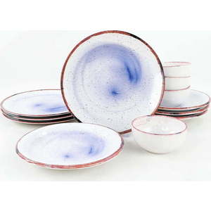 12dílná sada bílo-modrého keramického nádobí My Ceramic obraz