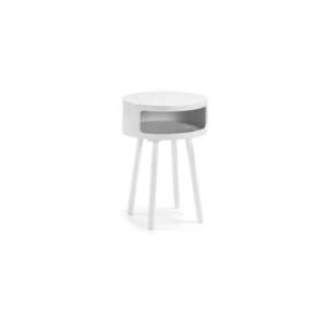 Bílý odkládací stolek s úložným prostorem Kave Home Bruk obraz