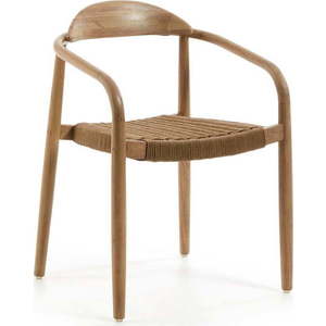 Dřevěná židle s béžovým sedákem Kave Home Glynis obraz