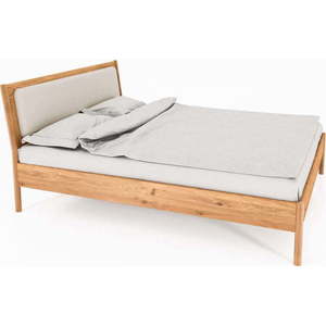 Dvoulůžková postel z dubového dřeva s čalouněným čelem 180x200 cm Pola - The Beds obraz
