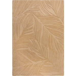 Světle hnědý vlněný koberec Flair Rugs Lino Leaf, 160 x 230 cm obraz