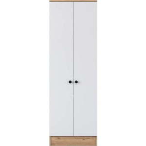 Bílá/přírodní šatní skříň v dekoru ořechu 60x183 cm Theresa – Kalune Design obraz