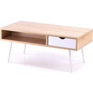 Konferenční stolek s deskou v dubovém dekoru v přírodní barvě 50x100 cm Mexo – Homede obraz