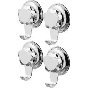 Samodržící kovové háčky v sadě 4 ks ve stříbrné barvě Bestlock Bath – Compactor obraz