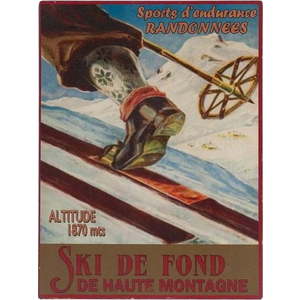 Kovová cedule 25x33 cm Ski de Fond – Antic Line obraz