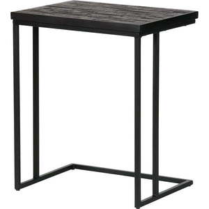 Černý odkládací stolek s deskou z recyklovaného teakového dřeva BePureHome Shape obraz