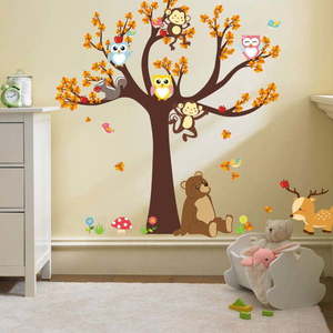 Nástěnná samolepka Ambiance Tree with Animals obraz