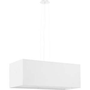 Bílé závěsné svítidlo se skleněno-textilním stínidlem Gryfin Bis – Nice Lamps obraz