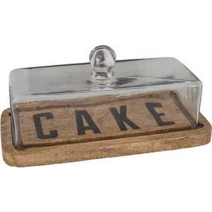 Dřevěný podnos na dort se skleněným poklopem Antic Line Cake obraz