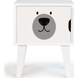 Dětský dřevěný noční stolek Little Nice Things Polar Bear obraz