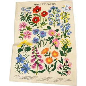 Béžová bavlněná utěrka Rex London Wild Flowers, 50 x 70 cm obraz