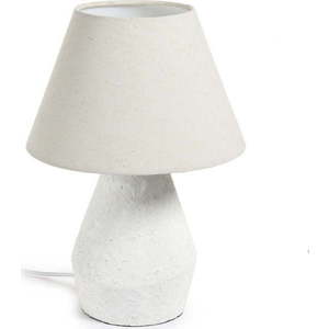 Bílá stolní lampa s textilním stínidlem (výška 43 cm) Noara – Kave Home obraz
