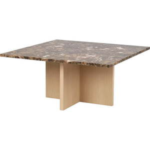 Hnědý mramorový konferenční stolek 90x90 cm Brooksville - Rowico obraz
