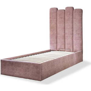 Růžová čalouněná jednolůžková postel s úložným prostorem s roštem 90x200 cm Dreamy Aurora – Miuform obraz