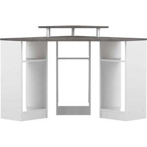 Bílý pracovní stůl s deskou v dekoru betonu 94x94 cm - TemaHome obraz