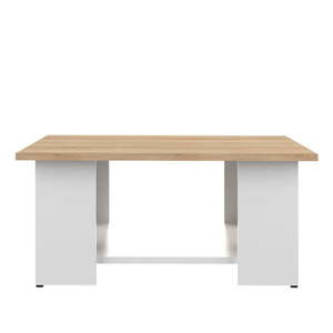 Bílý konferenční stolek s deskou v dekoru dubu 67x67 cm Square - TemaHome obraz