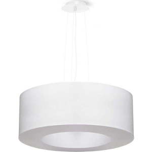 Bílé závěsné svítidlo s textilním stínidlem ø 50 cm Galata – Nice Lamps obraz