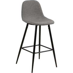 Světle šedá barová židle s kovovým podnožím Actona Wilma obraz