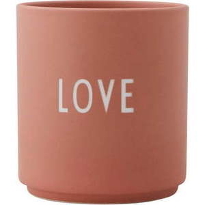 Růžovo-béžový porcelánový hrnek 300 ml Love – Design Letters obraz