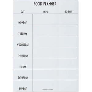 Bílý týdenní jídelní plánovač Design Letters Food obraz